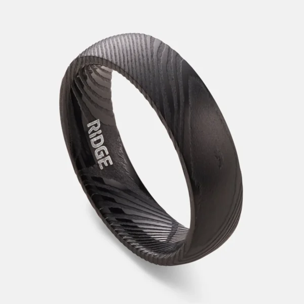 6mm Rounded Black Damascus