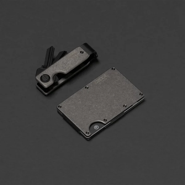 Ridge Wallet Stonewashed Titanium – Full Kit / Mag Safe / Add Money Clip - Image 3