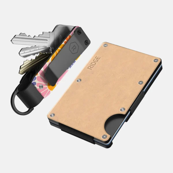 Ridge Wallet Natural Leather – Full Kit / Mag Safe / Add Money Clip