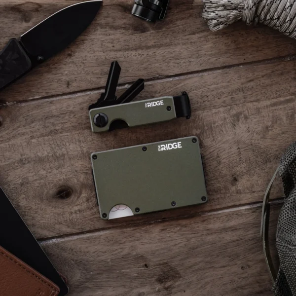 Ridge Wallet Matte Olive – Full Kit / Mag Safe / Add Money Clip - Image 3