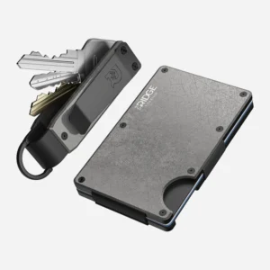 Ridge Wallet Stonewashed Titanium – Full Kit / Mag Safe / Add Money Clip