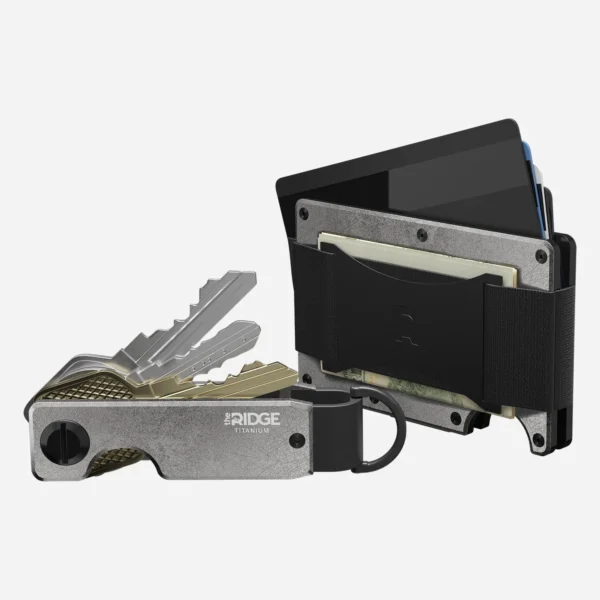 Ridge Wallet Stonewashed Titanium – Full Kit / Mag Safe / Add Money Clip - Image 2