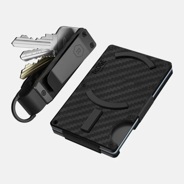 Ridge Wallet Carbon Fiber 3K – Full Kit / Mag Safe / Add Money Clip