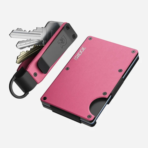 Ridge Wallet Flamingo Pink – Full Kit / Mag Safe / Add Money Clip