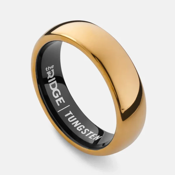 6mm Rounded 24K Gold Tungsten