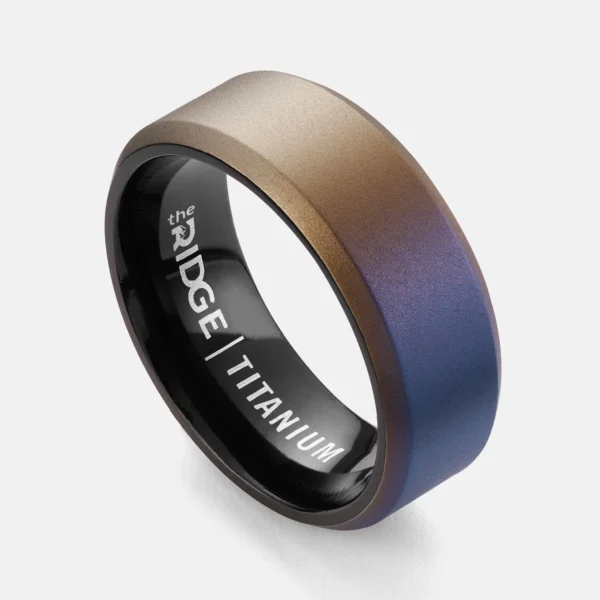 8mm Beveled Burnt Titanium