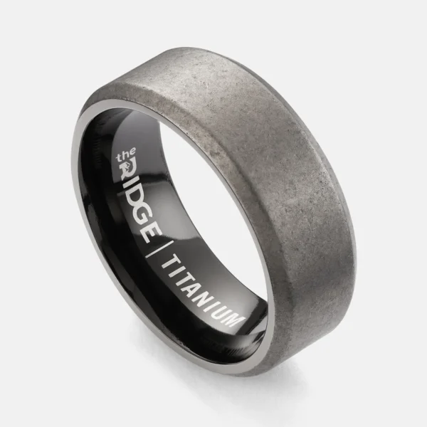 8mm Beveled Stonewashed Titanium